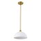 Jonathan Y Solene 11.75" 1-Light Modern Contemporary Adjustable Metal/Glass Dome LED Pendant, Brass Gold/White JYL9565A - alternate 8
