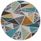 Homeroots 8' Gray Copper And Brown Round Geometric Washable Indoor Outdoor Area Rug 600368 - alternate 6