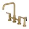 Kingston Brass Bridge Kitchen Faucet with Brass Sprayer, Brushed Brass KS8287CTLBS - alternate 1