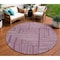 Homeroots 8' Eggplant And Ivory Round Geometric Washable Indoor Outdoor Area Rug 600812 - alternate 1