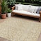 Homeroots 9' X 12' Gold And Beige Damask Washable Indoor Outdoor Area Rug 595149 - alternate 1