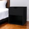 Homeroots 20" Black Wood One Drawer Nightstand 553689 - alternate 1