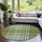 Homeroots 8' Green Black And Ivory Round Plaid Washable Indoor Outdoor Area Rug 596335 - alternate 6