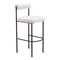 Homeroots Set of Two 30" Ivory and Black Shearling and Steel Low Back Bar Height Bar Chairs 555748 - alternate 7