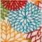 Homeroots 10' Green Orange Ivory And Blue Floral Indoor Outdoor Runner Rug 546685 - alternate 5