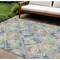 Homeroots 10' X 14' Beige Blue And Green Geometric Washable Indoor Outdoor Area Rug 609123 - alternate 1