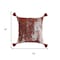 Homeroots 18" Red And Silver Abstract Geometric Viscose Throw Pillow Cover with Tassels 714218 - alternate 3