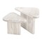 Homeroots Set of Two Natural Solid Wood Triangle Pedestal Nested Coffee Tables 576837 - alternate 5