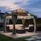 Sunjoy Kingston 12x10 Gazebo, Steel & PC Roof Hardtop Gazebo with Curtain and Netting - Gray Aluminum Posts A10204380100 - alternate 7