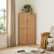 Homeroots Set Of Two Natural Wood Corner Accent Cabinet With Two Doors 719684 - alternate 4