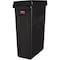 Rubbermaid Commercial Slim Jim 23 gal Rectangular Slim-Profile Plastic Can, Black, None, Plastic, 11 in FG354060BLA - alternate 1