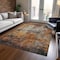 Homeroots 9' X 12' Copper Terra Cotta And Black Abstract Washable Indoor Outdoor Area Rug 606102 - alternate 7