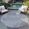 Homeroots 8' Gray Silver And Charcoal Round Abstract Washable Indoor Outdoor Area Rug 582796 - alternate 5