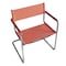 Homeroots 23" Silver And Terra Cotta Leather and Stainless Steel Arm Chair 667634 - alternate 5