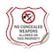 Signmission Concealed Carry Shield Sign No Concealed, 12 inch X 12 inch, Vinyl Decal, 2PK SHI-D-2PACK-12-372 - alternate 1