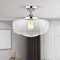 Jonathan Y Marfa 14" 1-Light Modern Farmhouse Schoolhouse Frosted Glass/Metal LED Semi Flush Mount, Chrome JYL7517C - alternate 8
