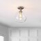 Jonathan Y Marla 9.75" 1-Light Bohemian Farmhouse Iron/Seeded Glass LED Semi Flush Mount, Nickel/Clear JYL7566A - alternate 4