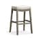 Homeroots 31" Gray and Cool Gray Fabric and Solid Wood Backless Bar Height Bar Chair 632499 - alternate 6