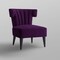 Homeroots 30" Purple And Black Velvet Tufted Wingback Chair 533884 - alternate 6