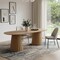 Homeroots 86" Natural Wood Double Pedestal Base Oval Dining Table 720685 - alternate 3