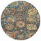 Homeroots 8' Navy Blue Terra Cotta And Beige Round Damask Washable Indoor Outdoor Area Rug 603745 - alternate 7