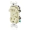 Leviton CombinationSwitch/Outlet, 15A, 1/2hp, Ivory 5225-I - alternate 3