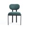 Homeroots Set of Two Green and Black Chenille And Metal Partially Open Back Dining Side Chairs, 2PK 694689 - alternate 5