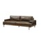 Homeroots 95" Chocolate Top Grain Leather Sofa With Black Legs 318816 - alternate 1