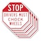 Signmission Stop Drivers Must Chock Wheels, 10 inch X 10 inch, Aluminum Metal Signs, 5PK OC-A-5Pack-10-219 - alternate 1