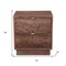 Homeroots 26" Brown Solid Wood Carved Abstract Two Drawer Nightstand 661249 - alternate 5