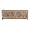Homeroots 86in Natural Carved Floral Distressed Solid Wood Enclosed Storage TV Stand 489499 - alternate 5