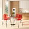 Leisuremod Astor Plastic Dining Chair with Black Steel Base Water Ripple Design in Transparent Red ACBL-20TR - alternate 8