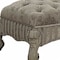 Homeroots 28in X 65in X 20in Ivory Fabric Bone White Upholstery Poly Resin Bench 347541 - alternate 4