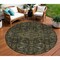 Homeroots 8' Charcoal Round Medallion Washable Indoor Outdoor Area Rug 607394 - alternate 1