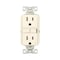 Eaton Wiring Devices Eaton GFCI Receptacle, 125 V, 15 A, NEMA: NEMA 5-15R, Back, Side Wiring, Light Almond GF15LA - alternate 3