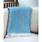 Homeroots 70" X 55" Teal Blue And White Cotton Blend Woven Herringbone Plush Throw Blanket with Tassels 474028 - alternate 4