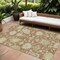 Homeroots 9' X 12' Copper Green And Ivory Floral Washable Indoor Outdoor Area Rug 605221 - alternate 1