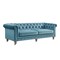 Homeroots 92" Teal Blue Velvet Chesterfield Wood Sofa 543986 - alternate 6