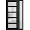 Vdomdoors Front Exterior Prehung FiberGlass Door Frosted Glass / Manux 8002 Matte Black / Sidelight Exterior MANUX8002EXD-BLK-W36+14 x H80-LH - alternate 5