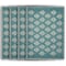Homeroots 19" Set of Four Cream And Turquoise Damask Cotton Placemats 548883 - alternate 5