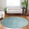 Homeroots 8' Teal Blue And Aqua Round Abstract Washable Indoor Outdoor Area Rug 588234 - alternate 7
