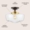 Jonathan Y Marfa 14" 1-Light Modern Farmhouse Schoolhouse Frosted Glass/Metal LED Semi Flush Mount, Oil Rubbed B JYL7517E - alternate 9