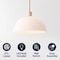 Jonathan Y Solene 11.75" 1-Light Modern Contemporary Adjustable Metal/Glass Dome LED Pendant, Almond/White JYL9565B - alternate 10
