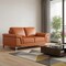 Homeroots 73in Camel And Silver Genuine Leather Loveseat 329610 - alternate 8