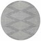 Homeroots 8' Gray And Ivory Round Geometric Washable Indoor Outdoor Area Rug 598576 - alternate 4