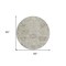 Homeroots 8' Ivory Brown And Gray Round Damask Washable Indoor Outdoor Area Rug 603763 - alternate 6