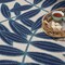 Homeroots 8' Navy Blue And Ivory Round Botanical Leaves Indoor Outdoor Area Rug 546666 - alternate 7