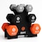 Squatz Dumbbell Weights Set with Stand, 32lbs Neoprene Coated Weights in Color Gray, Black, and Orange, Hex SQDBT30 - alternate 1