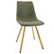 Leisuremod Markley Modern Leather Dining Chair with Gold Legs, Olive Green MCG18G - alternate 1
