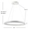 Jonathan Y Baxter 23.5" 1-Light Modern Contemporary Aluminum Integrated LED Hoop Pendant, Matt White JYL7200A - alternate 10